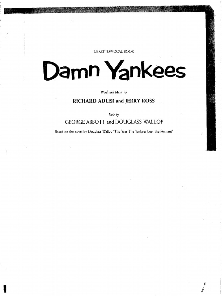 Damn Yankees Script | PDF