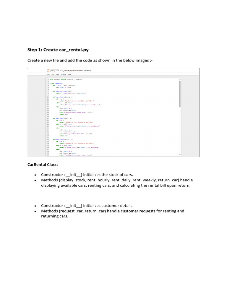 Online Car Rental System Code Guide | PDF