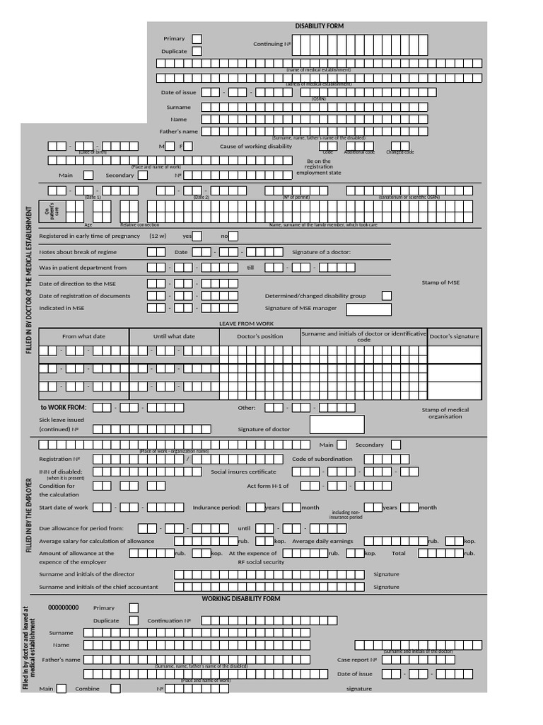 Working Disability Form | PDF | Health Care | Social Programs