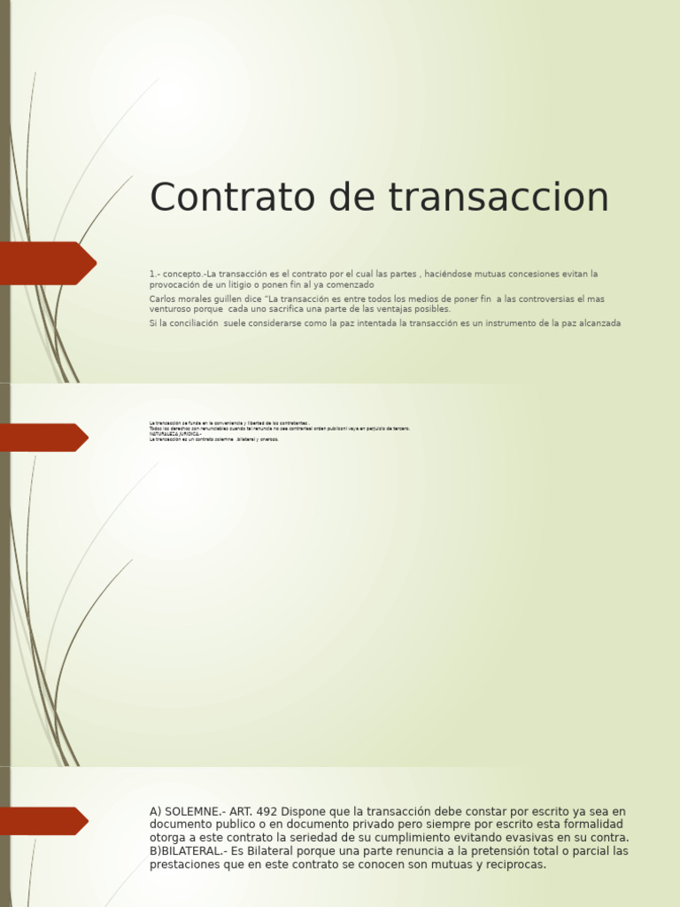 Contrato de Transaccion | PDF