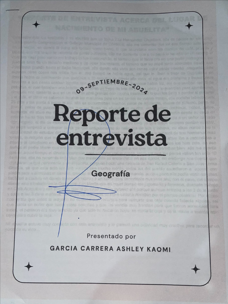 Reporte de Entrevista Informal 508 | PDF