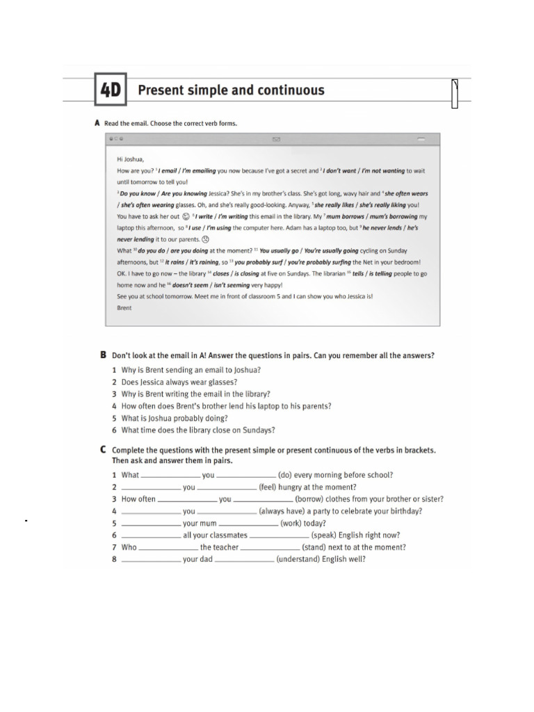 2present Simple and Continuous | PDF