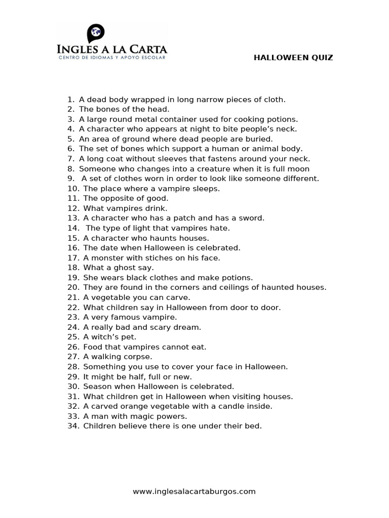 Halloween quiz pdf halloween vampires