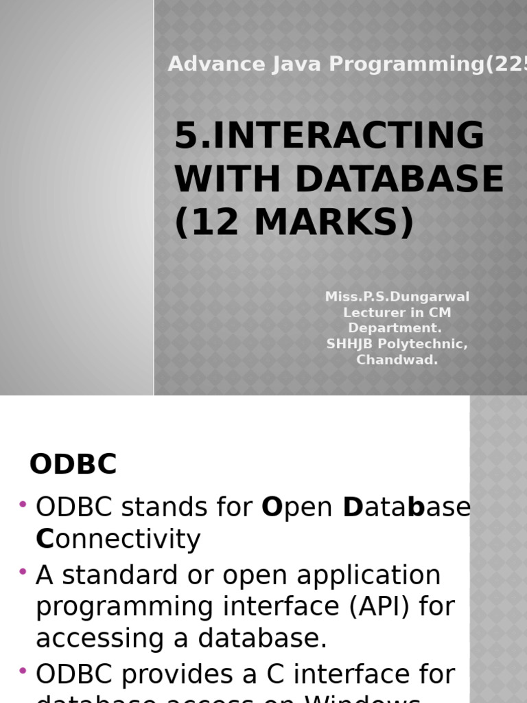 Java Database Connectivity Overview | PDF | Software | Computing