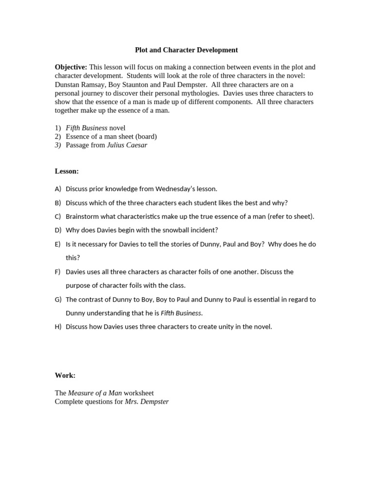 Character Journeys in Fifth Business | PDF