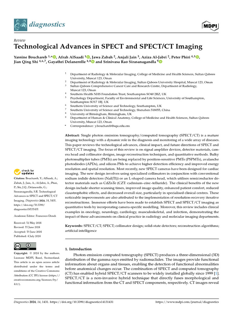 Diagnostics 14 01431 | PDF | Medical Imaging | Ct Scan