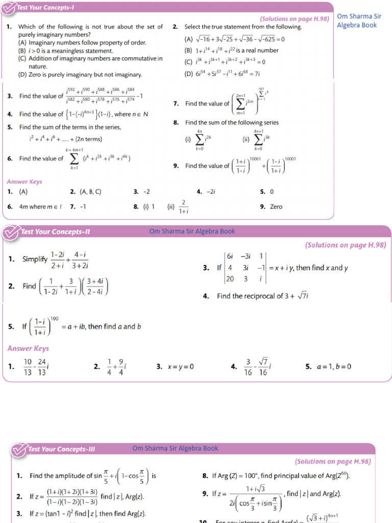 Om Sharma Algebra Guide | PDF