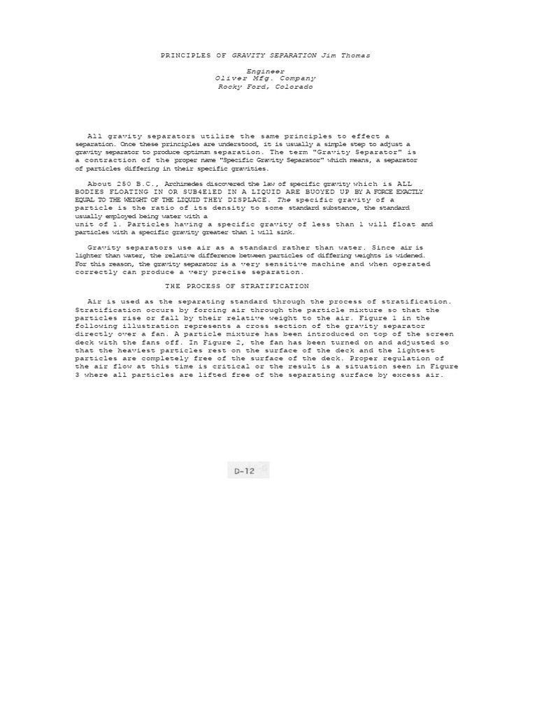 Principles of Gravity Separation | PDF | Buoyancy