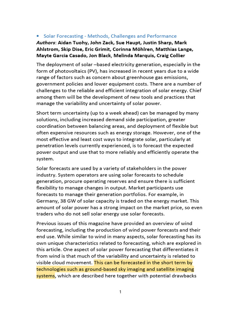 Read - Good - Solar Forecasting Methods Challenges and Performance ...