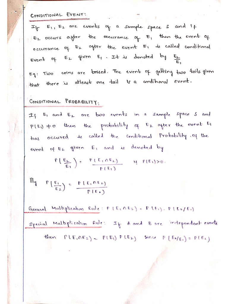 Conditional Prob. and Baye's Theorem | PDF