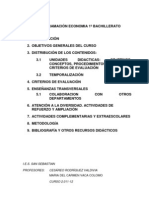 PROGRAMACION ECONOMIA 1º BACHILLERATO