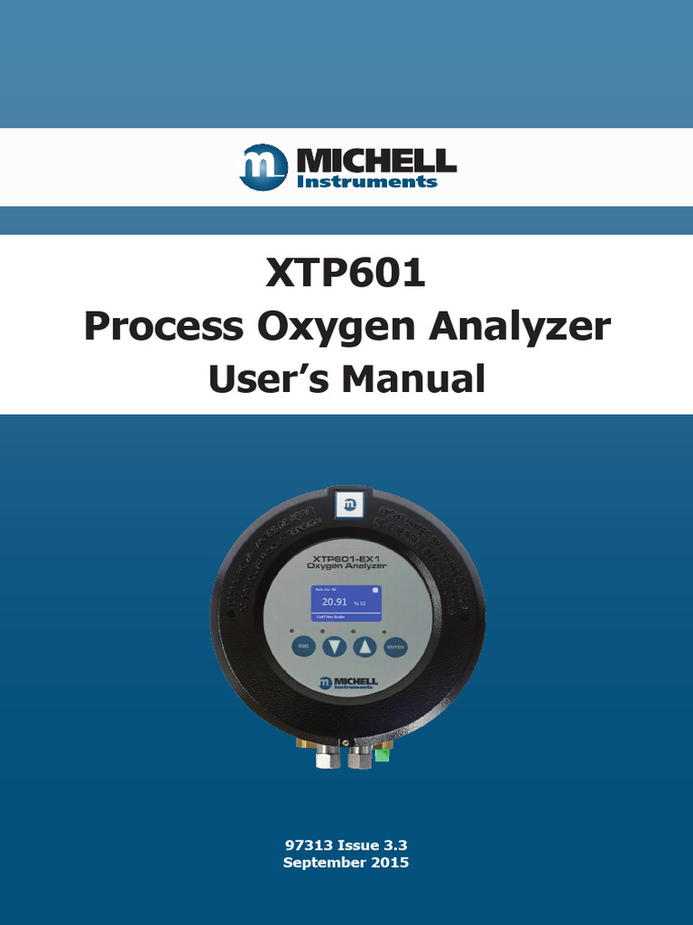 XTP601 Oxygen Analyzer User Manual | PDF | Power Supply | Calibration