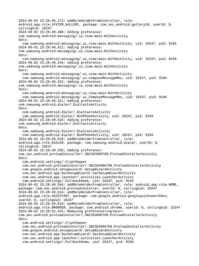 Android Role Management Logs | PDF | Mobile Software | Mobile Computers