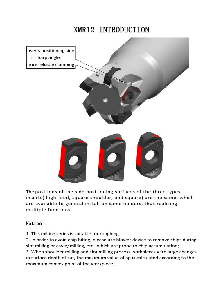 Shoulder Milling Insert Guidelines | PDF | Steel | Helix
