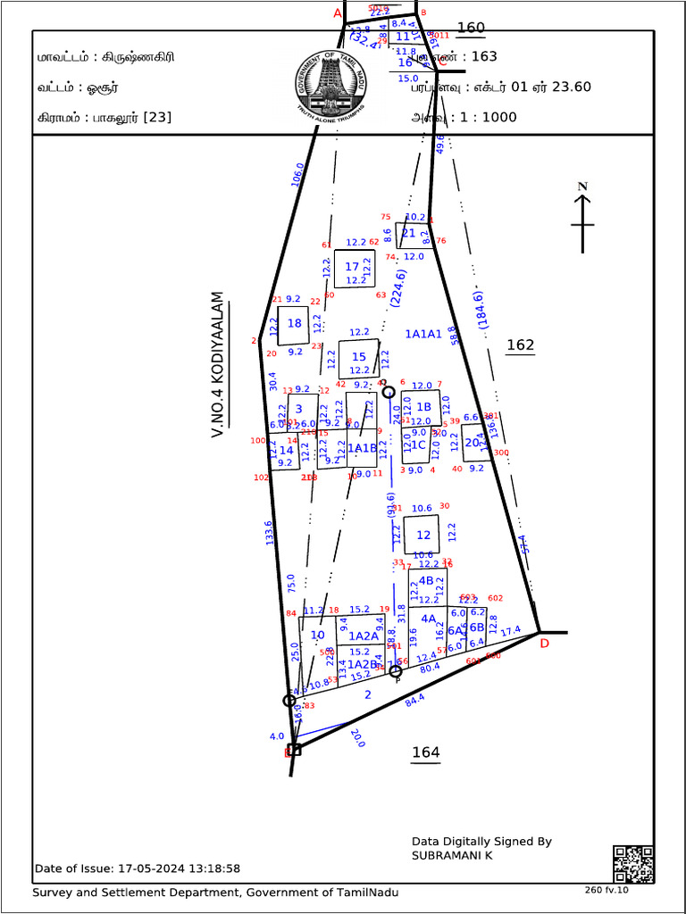 FMB Pagalur 163 Full Map | PDF