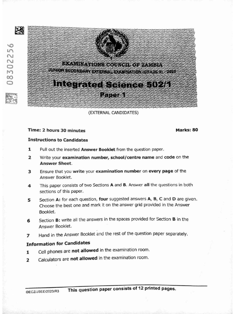 Int - Science P1 2023 Ext | PDF