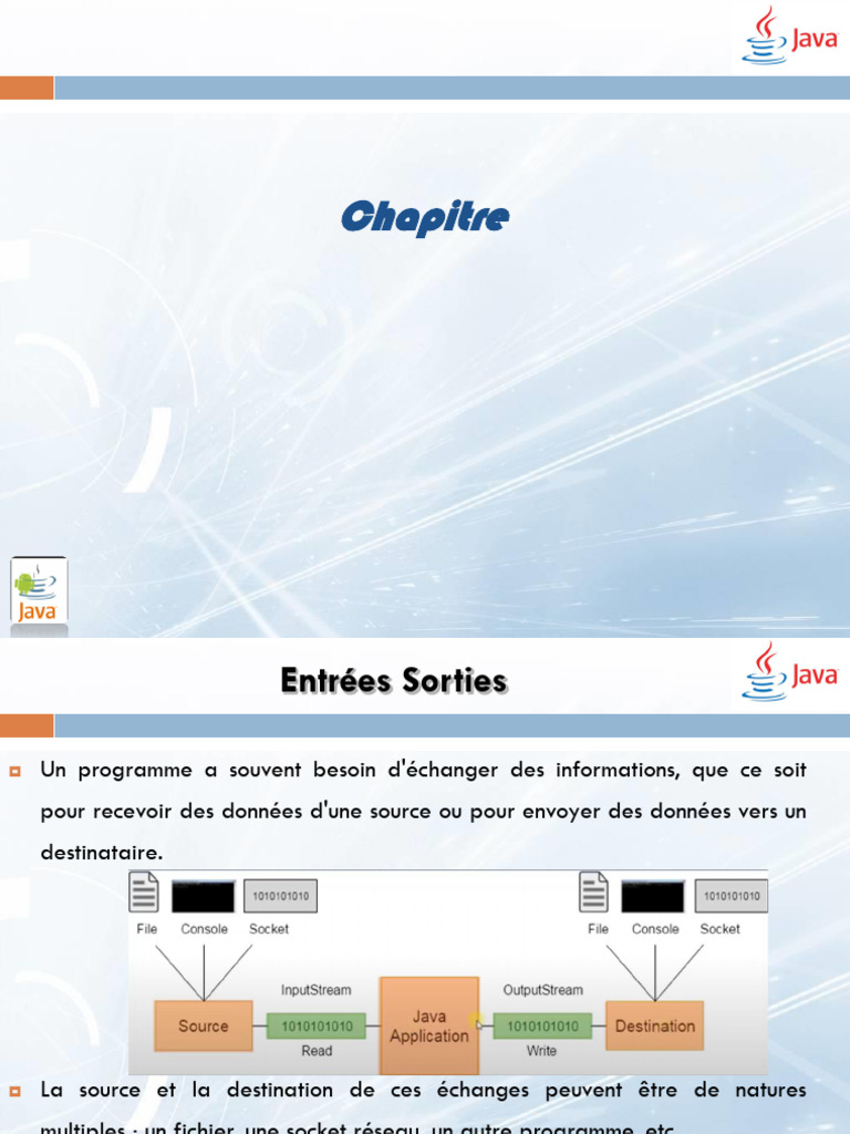Gestion des flux et fichiers en Java | PDF | Ingénierie informatique ...