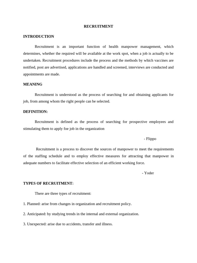 Recruitment Process Overview | PDF | Recruitment | Physician
