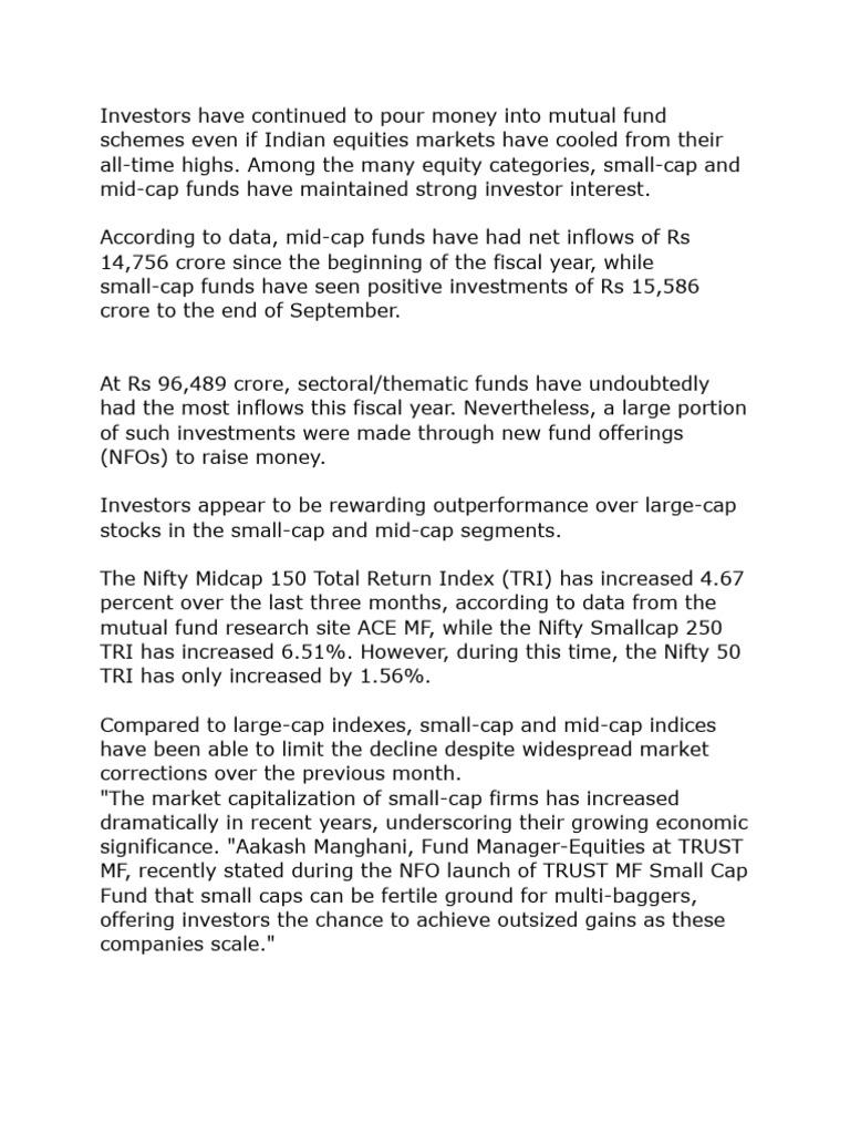 Small Cap Funds Pdf Investing Mutual Funds