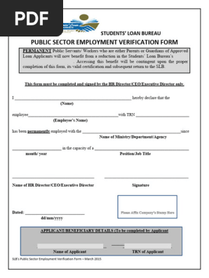 Public Sector Employment Verification Form