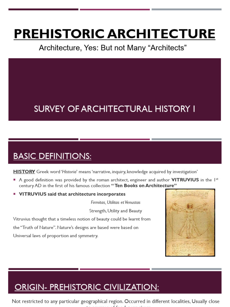 Prehistoric Architecture Overview | PDF | Stonehenge | Paleolithic