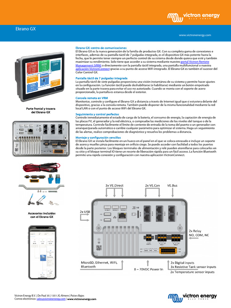 Ekrano GX: Control y Monitoreo Avanzado | PDF | Sensor | Relé