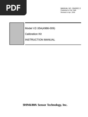 Shinkawa VZ 35a Instruction Manual 16 | PDF | Calibration