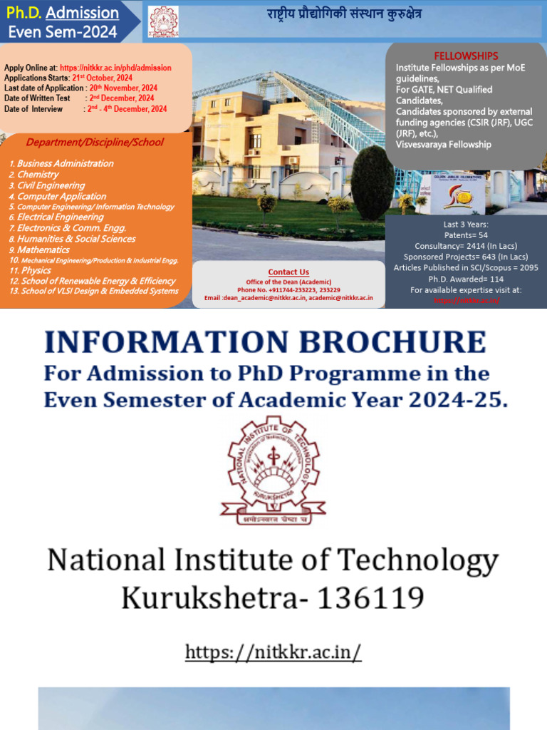 Advertisement For PHD Admission Even Sem 2024 25p 241023 095820 | PDF ...