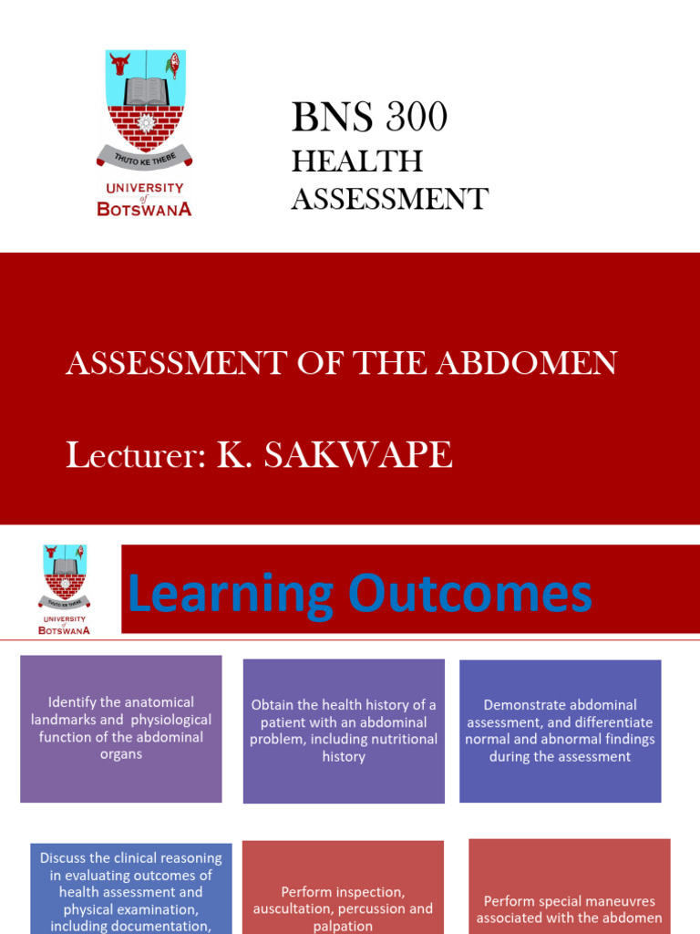Abdominal Health Assessment Guide | PDF | Abdomen | Medical Specialties
