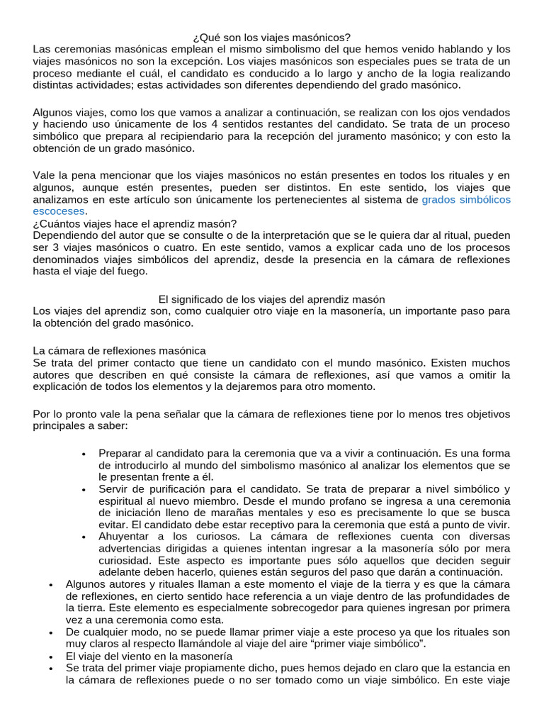 Los Viajes | PDF | Masonería | Importar
