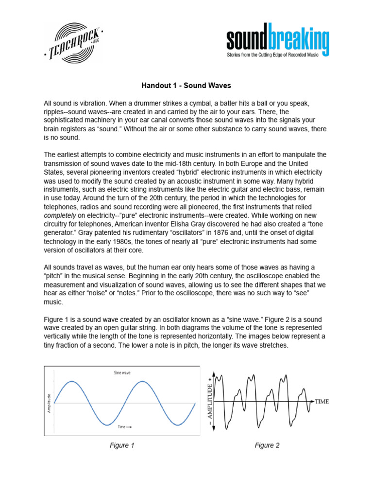 Handout 1 - Sound Waves | PDF | Synthesizer | Sound
