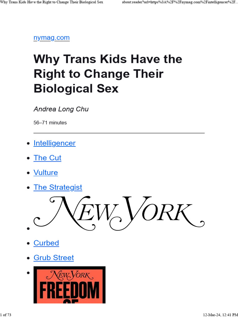 Trans Kids' Rights to Change Sex | PDF | Transgender | LGBTQIA+ Studies