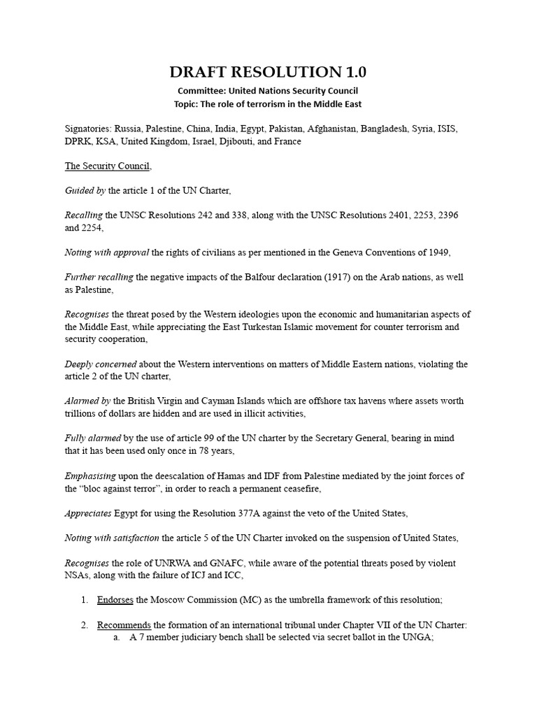 Draft Resolution 1.0 Ajtmun | PDF | Human Trafficking | United Nations ...