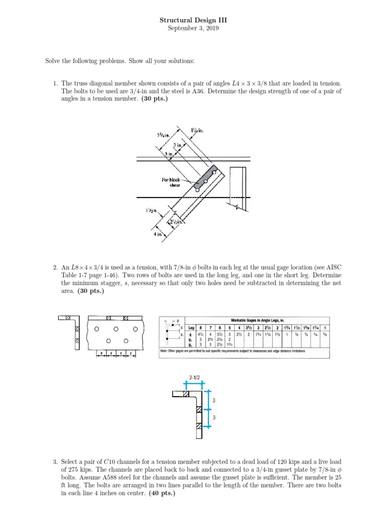 Structural Design Problem Set | PDF | Science & Mathematics
