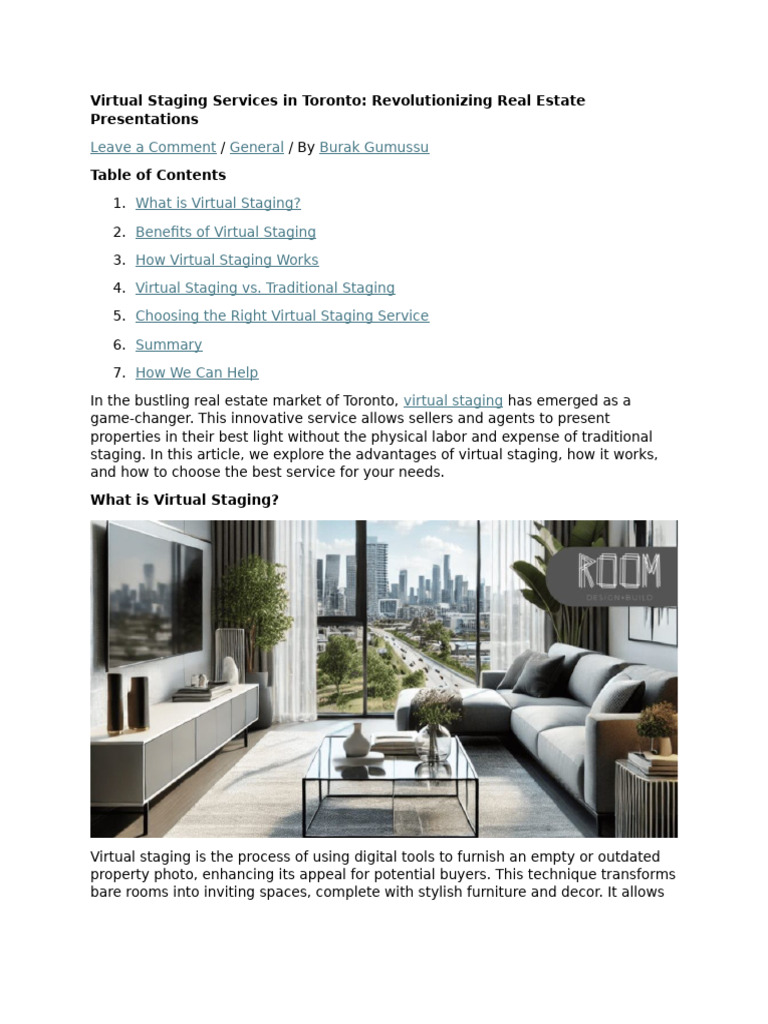 Virtual Staging Services in Toronto | PDF
