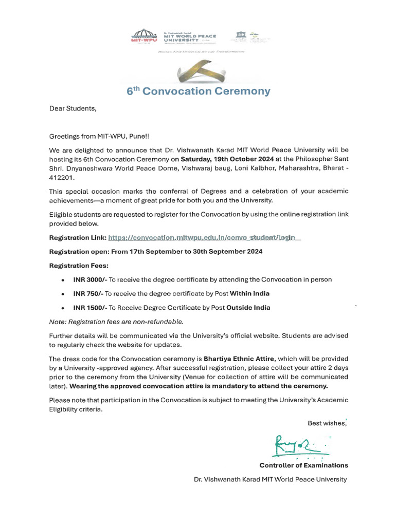 Convocation Ceremony - 19 October 2024 | PDF