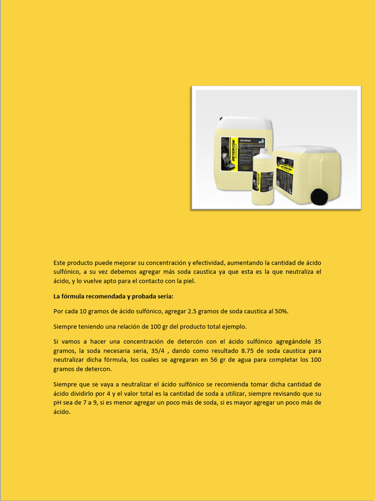 Fórmula para Preparar Detercon | PDF
