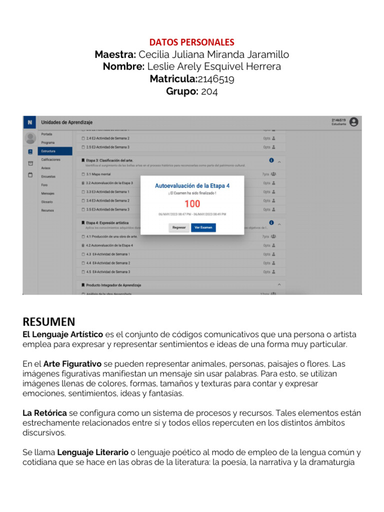 Laeh Ar1 Etapa4 | PDF | Arte