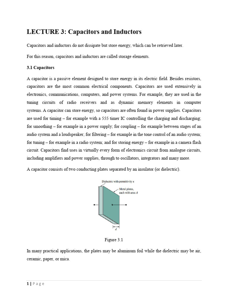 Capacitors vs Inductors Explained | PDF | Capacitor | Inductor
