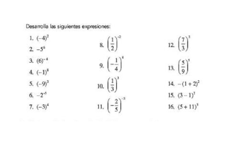 Ejercicios De Potencias Pdf