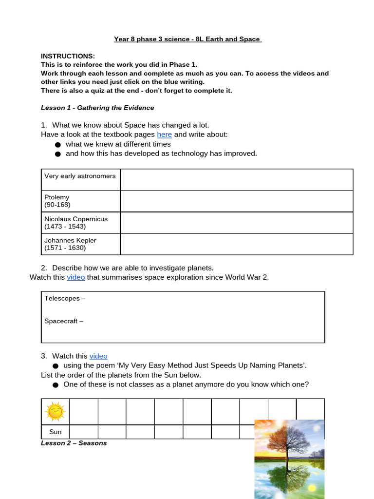Year 8 Earth and Space Science Guide | PDF | Eclipse | Moon
