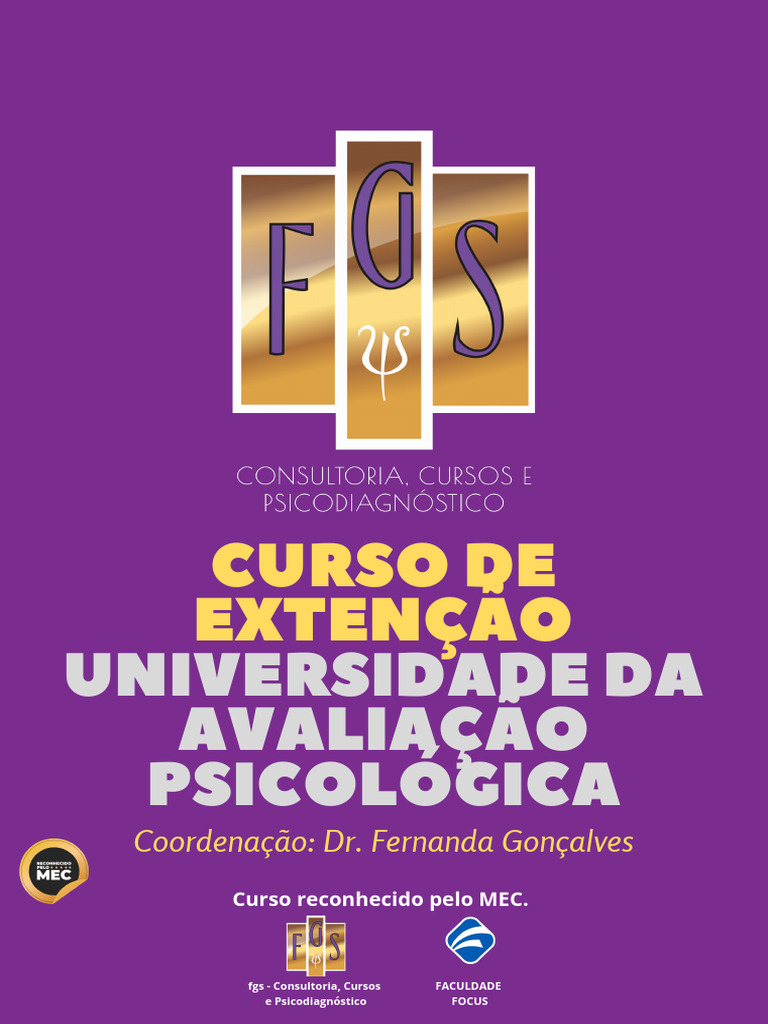 Curso de Avaliação Psicológica Semipresencial | PDF | Avaliação ...