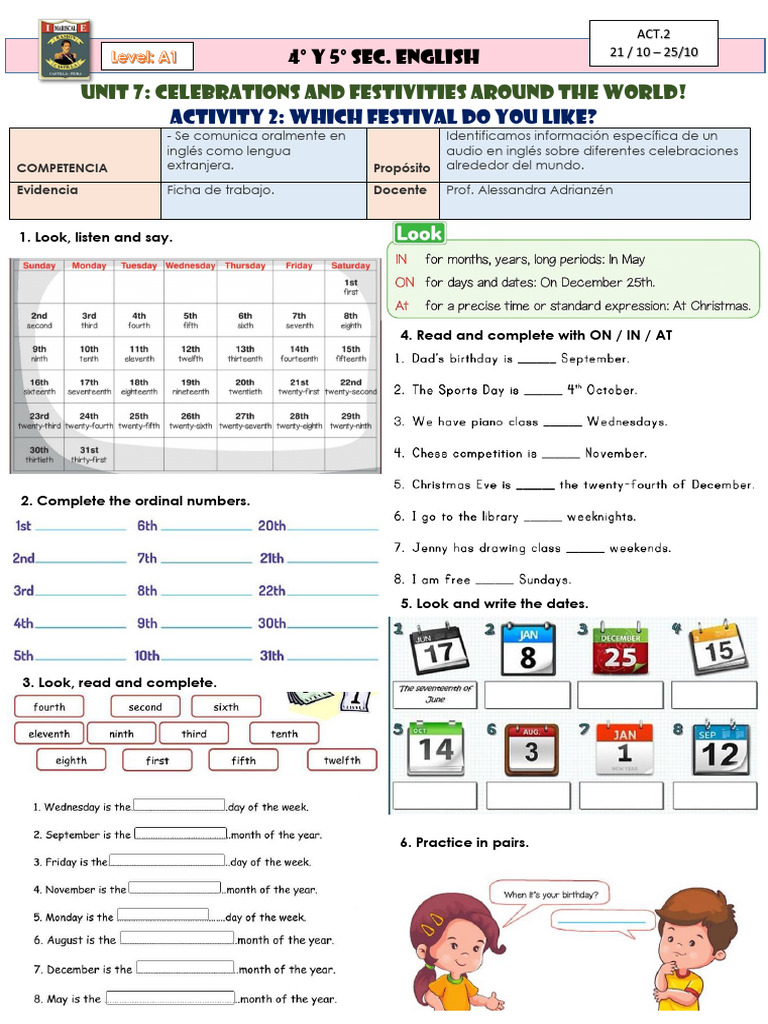 Uda 7 - Act. 2 - 4° y 5° Sec | PDF