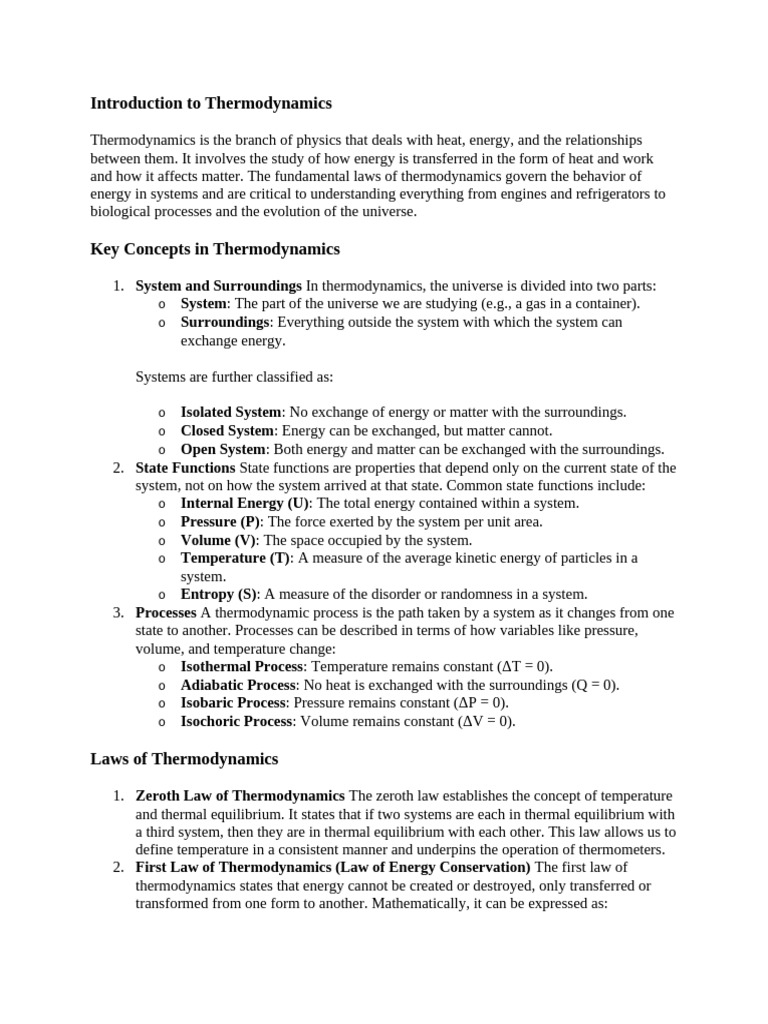 Fundamentals of Thermodynamics Explained | PDF | Heat | Second Law Of ...