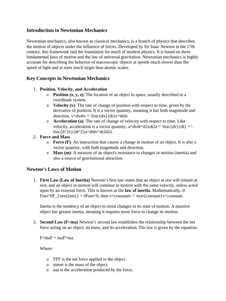 Introduction to Newton's Laws of Motion | PDF | Force | Classical Mechanics