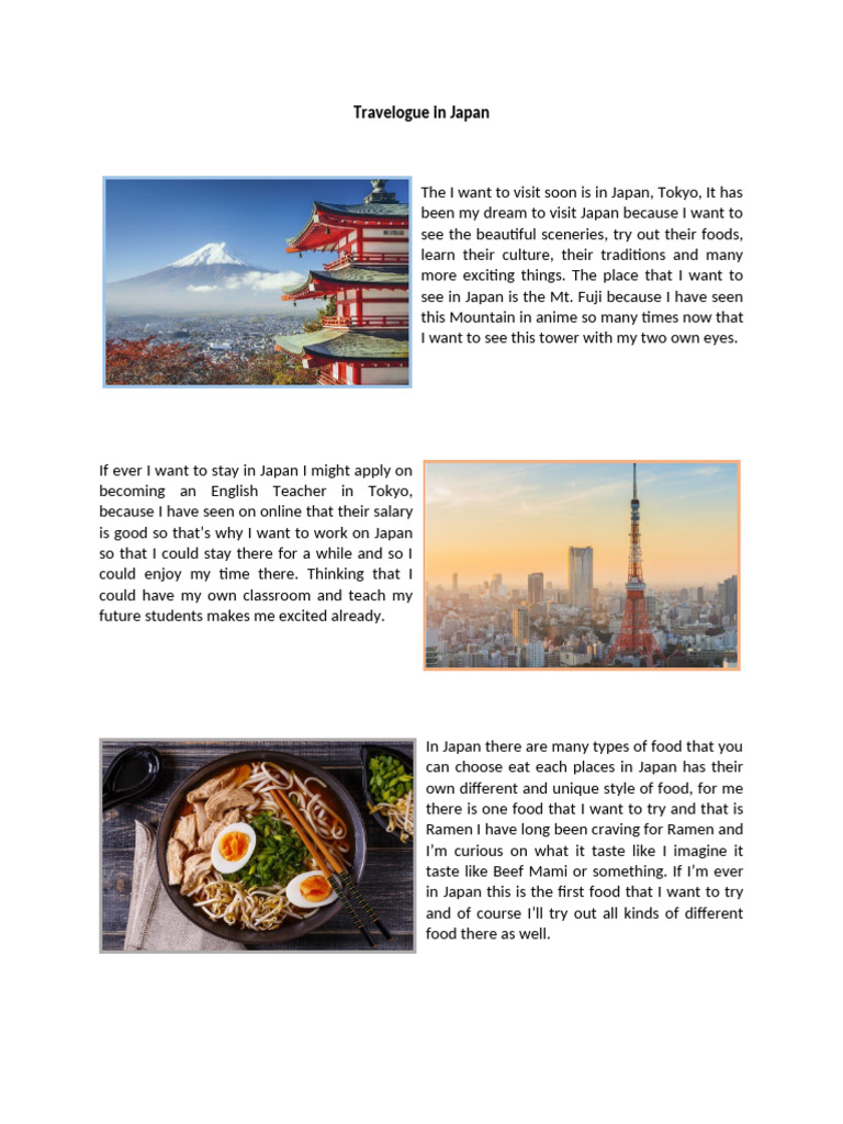 Dream Travelogue: Japan Adventures | PDF