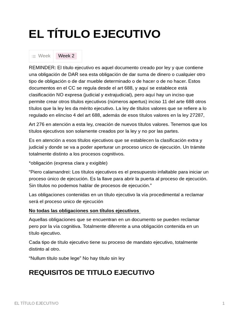 El Título Ejecutivo: Requisitos de Titulo Ejecutivo | PDF | Sentencia ...