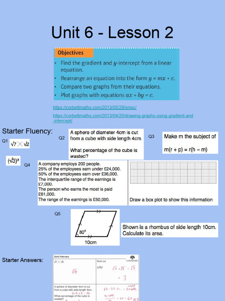 L2 H U6 Linear Graphs | PDF