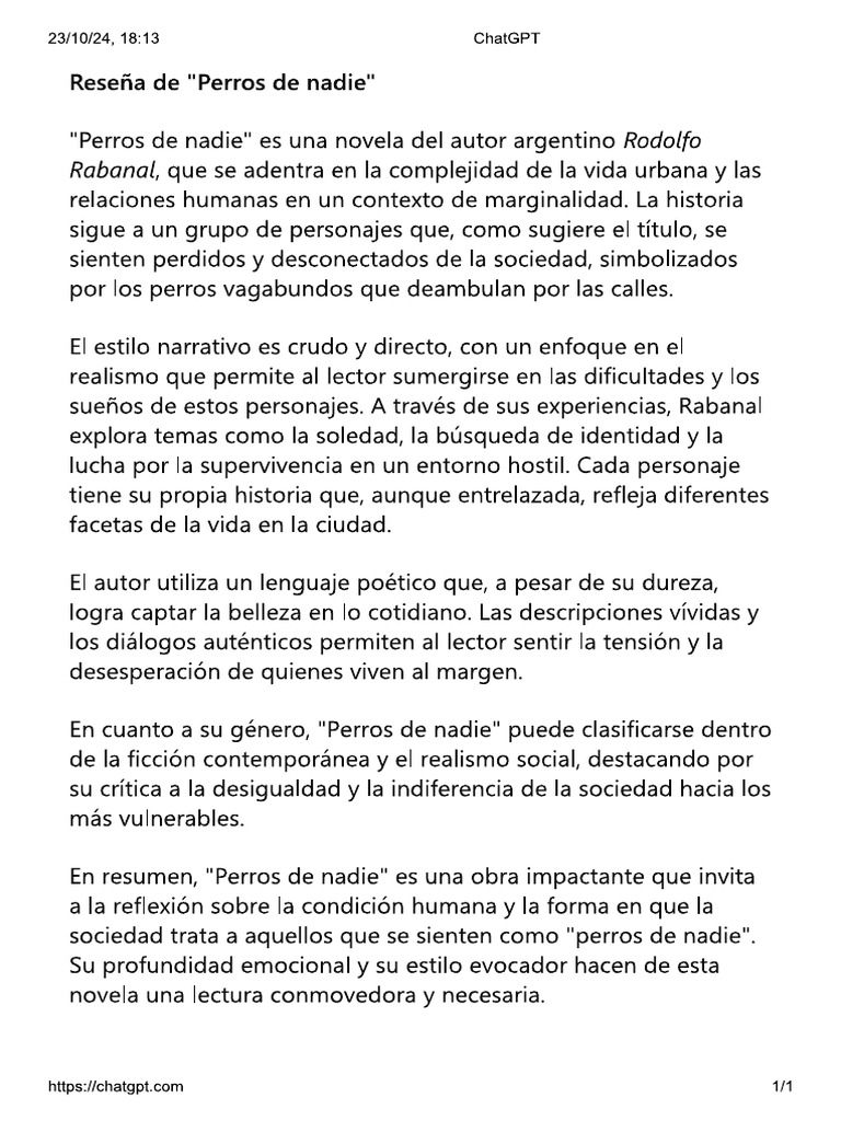 Reseña Del Libro | PDF