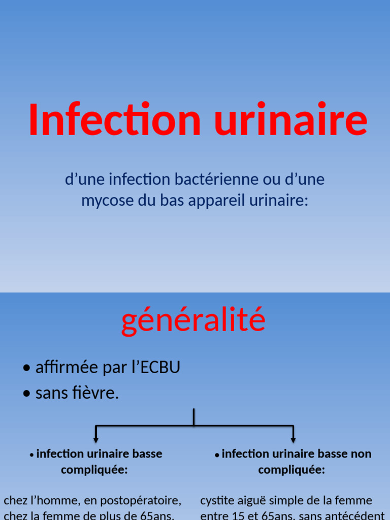 Infection urinaire diagnostic et traitement PDF Infection — free download